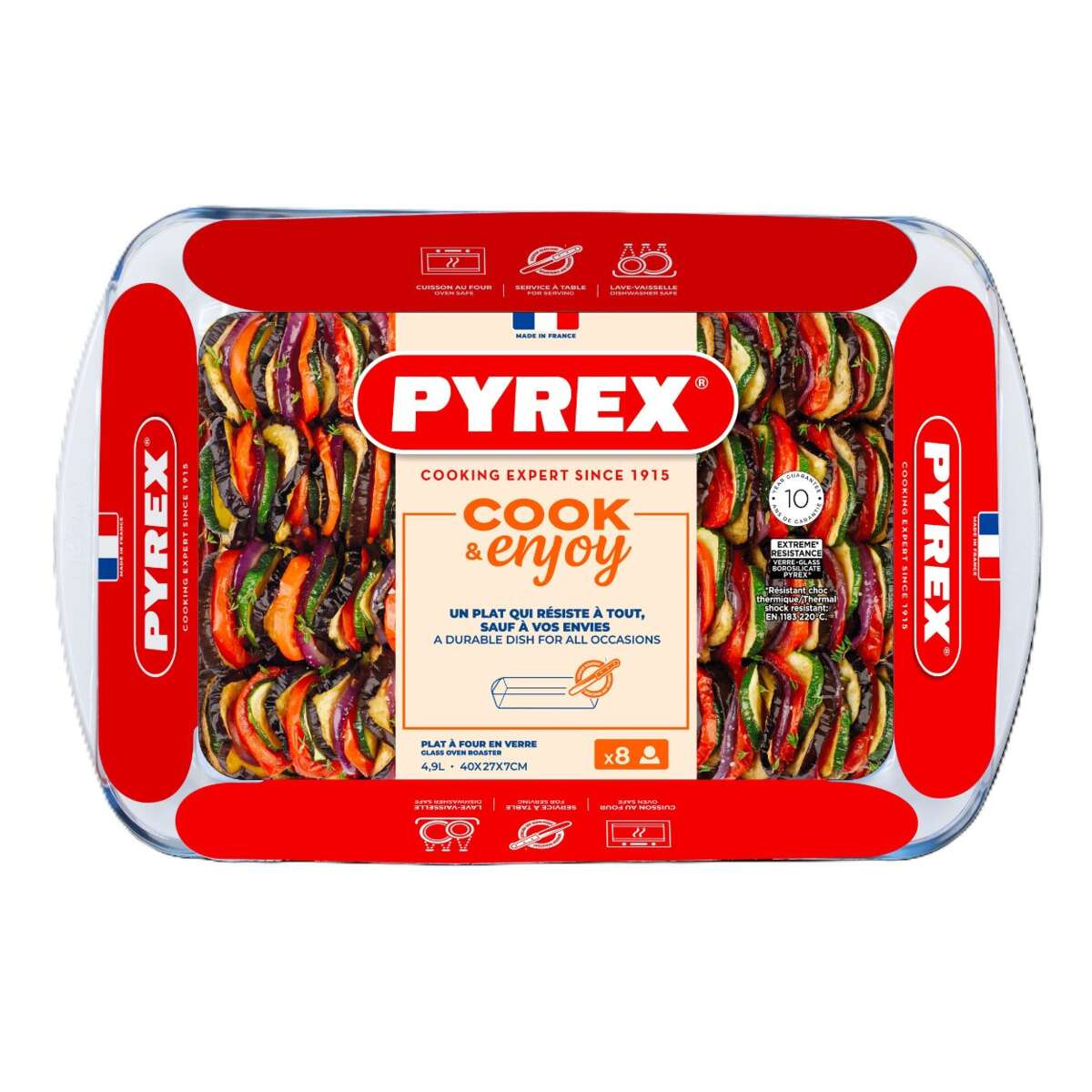 Pyrex Cook&Enjoy rektangulær ildfast form i glass