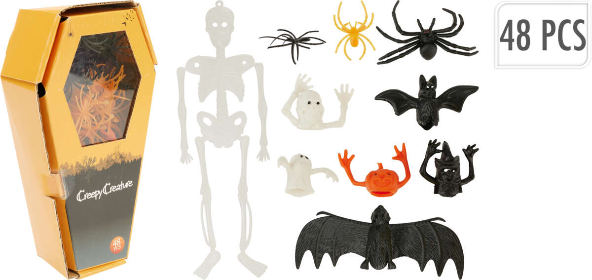 Halloween dekoreringsfigurer 48pk