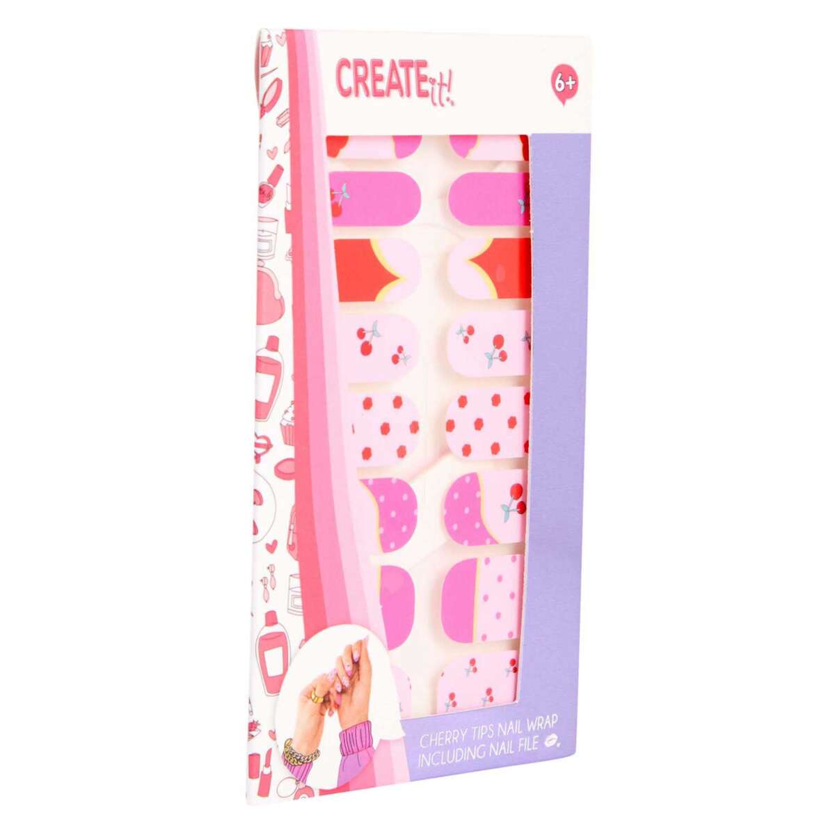 CREATE IT! Negleklistremerker Cherry med neglefil