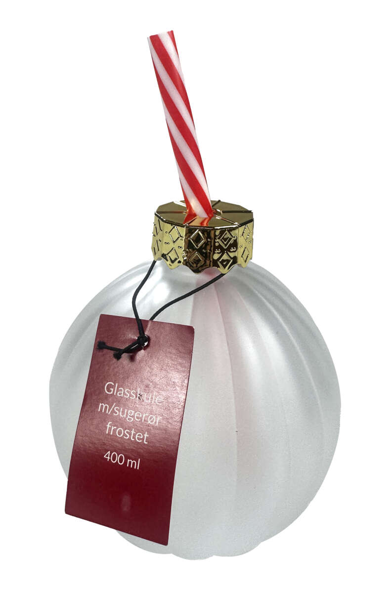 Julekule glass med sugerør