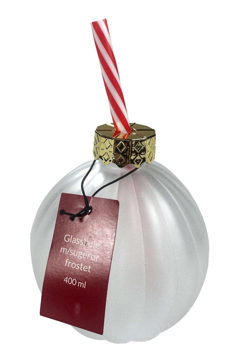 Julekule glass med sugerør