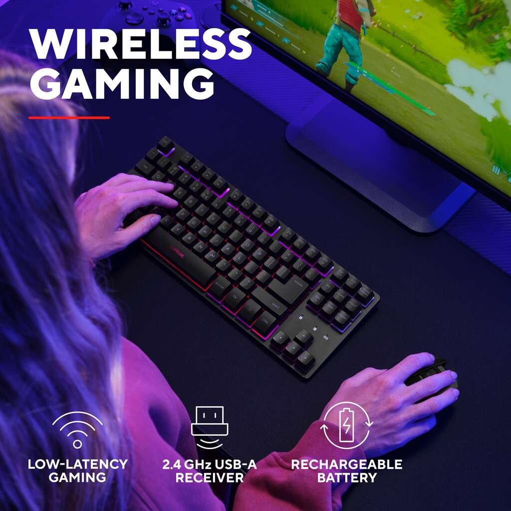 Trust GXT 831 Thado trådløst TKL gamingtastatur
