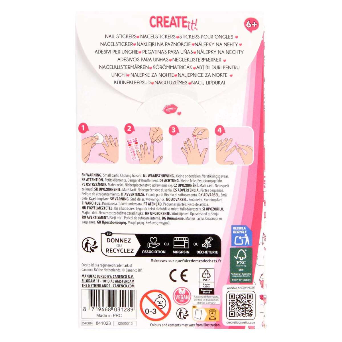 CREATE IT! Negleklistremerker Cherry med neglefil