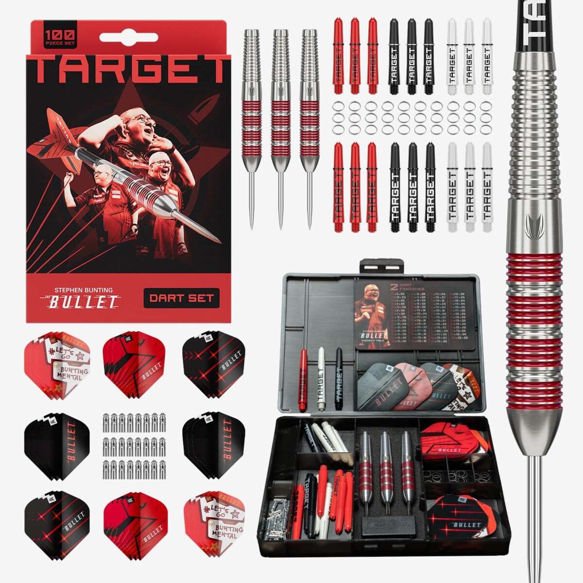 Target Stephen Bunting dartsett 100 deler steel tip 22 g