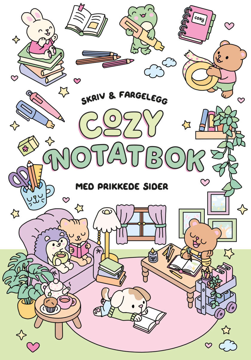 Cozy notatbok – Skriv & fargelegg