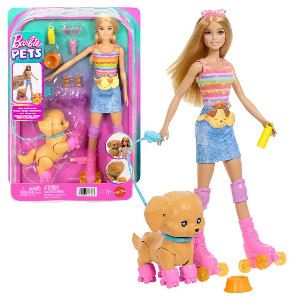 Barbie® Skate and Run Pup dukke med hund