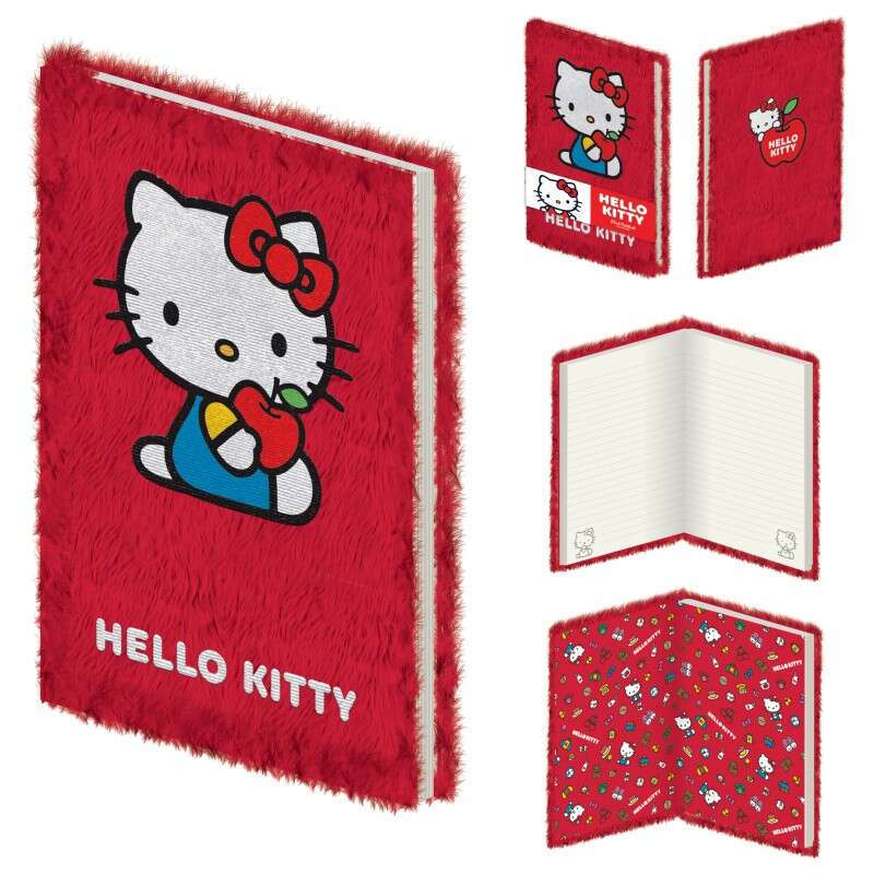 Hello Kitty™ fuzzy A5-notatbok