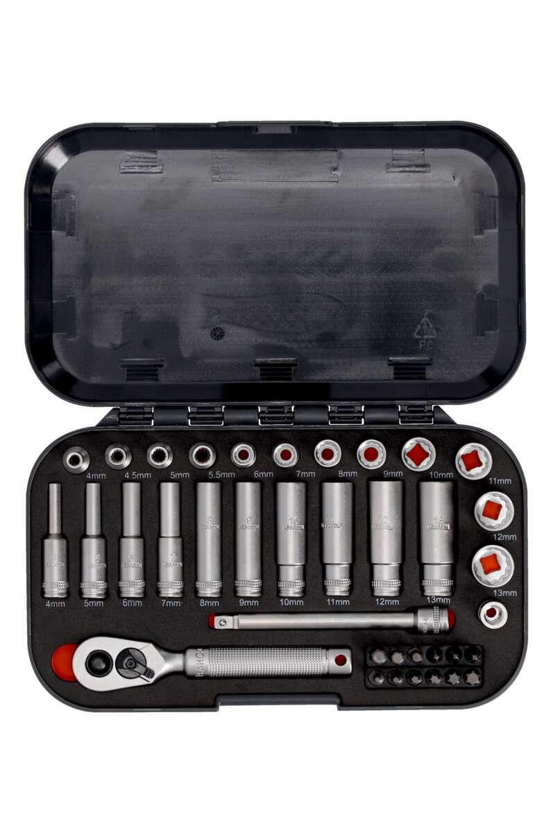 Bahco Black Edit ¼” pipesett 37 deler