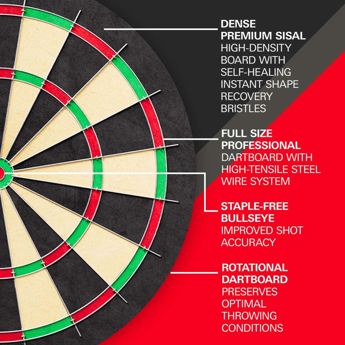 Target Summit dartskivesett med kabinett og 6 dartpiler