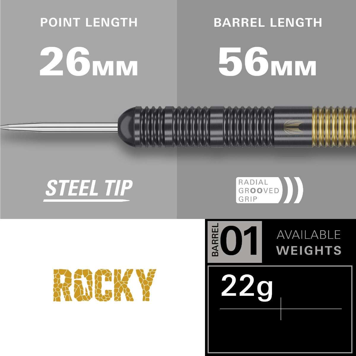 Target Josh Rock dartpiler steel tip 22 g