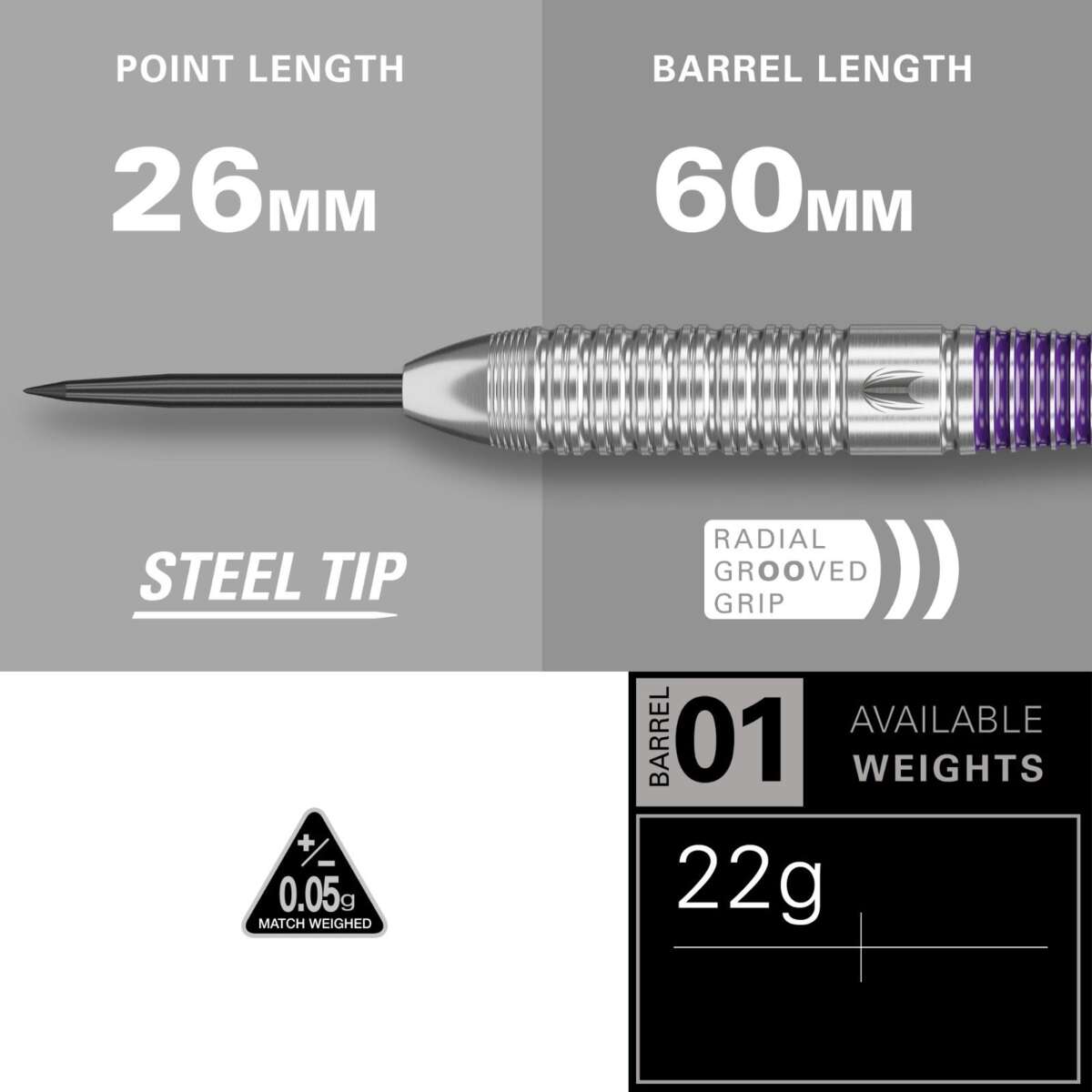 Target Luke Littler dartsett steel tip 22 g 22 deler