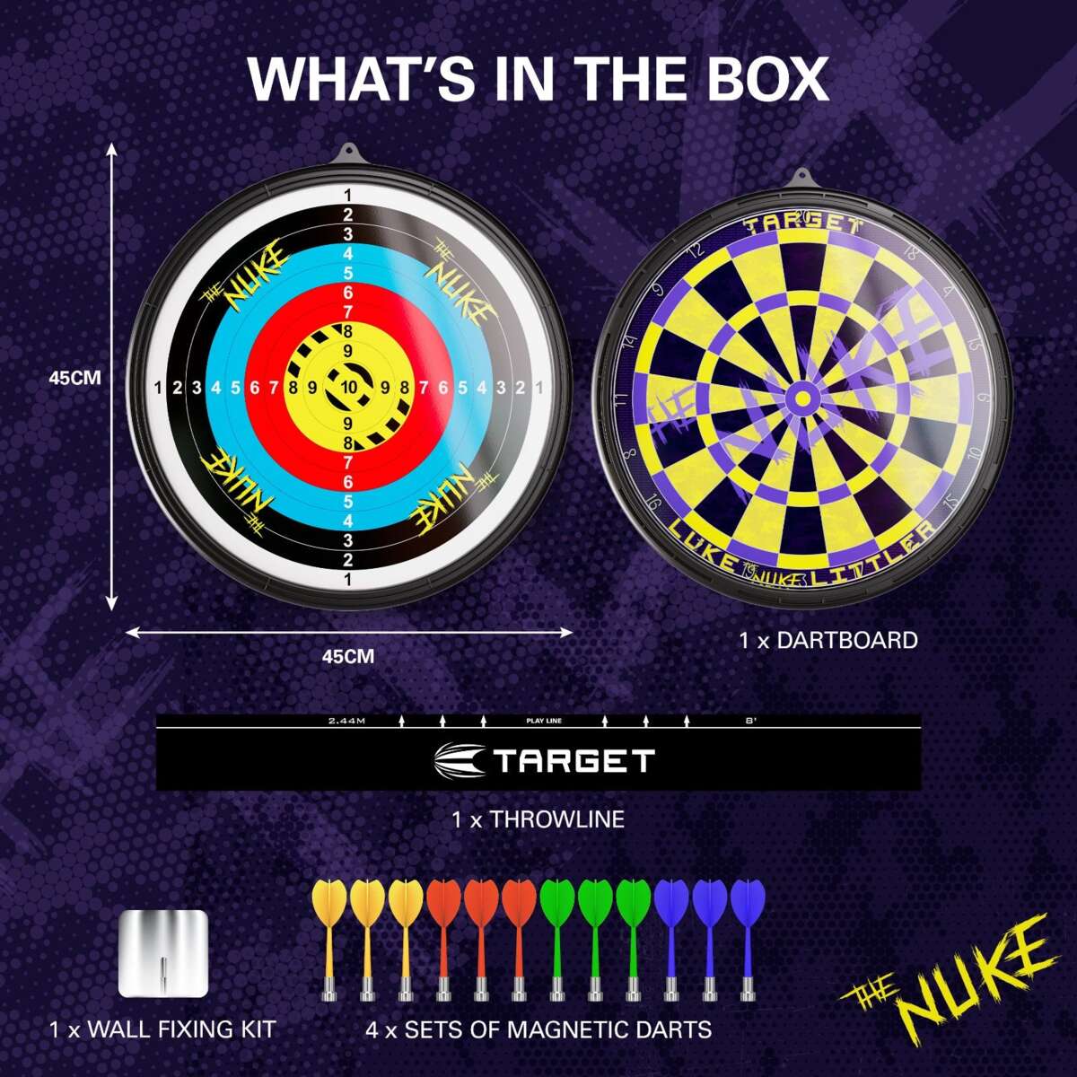 Target Luke Littler magnetisk dartskive med 12 piler