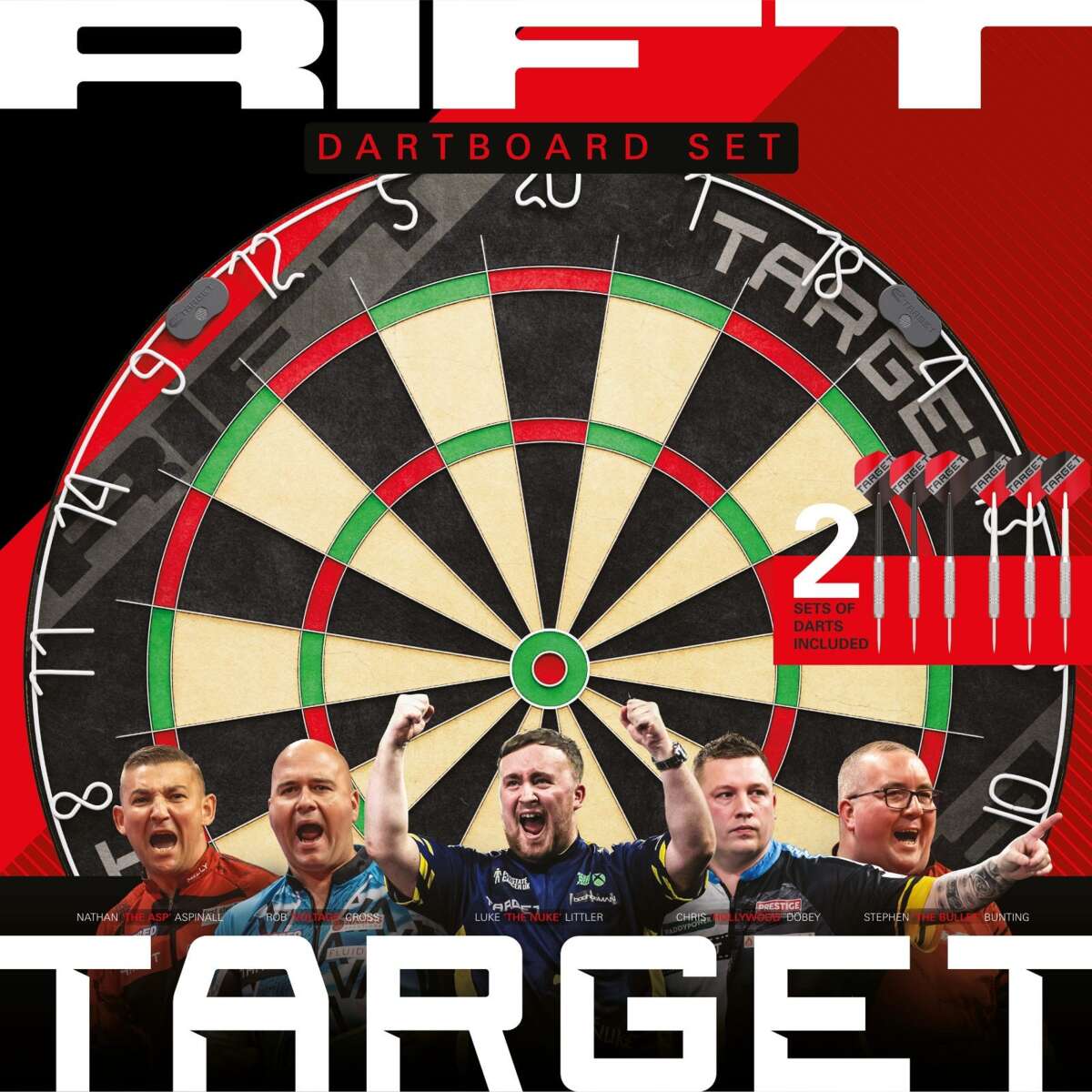 Target Rift dartskivesett med 6 dartpiler