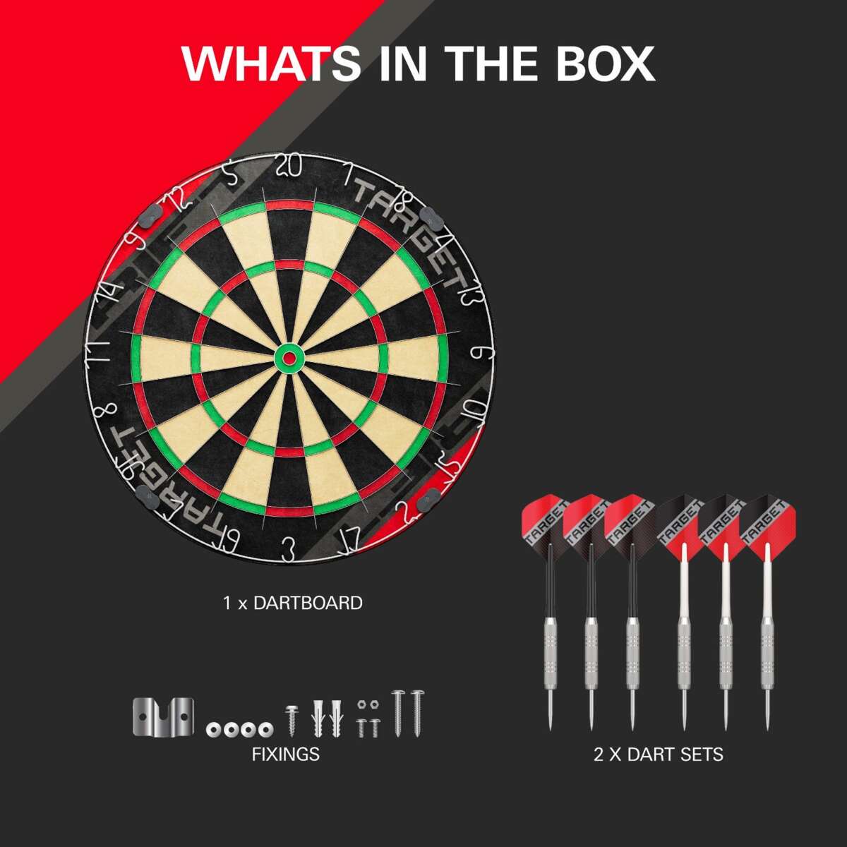Target Rift dartskivesett med 6 dartpiler | Obs.no