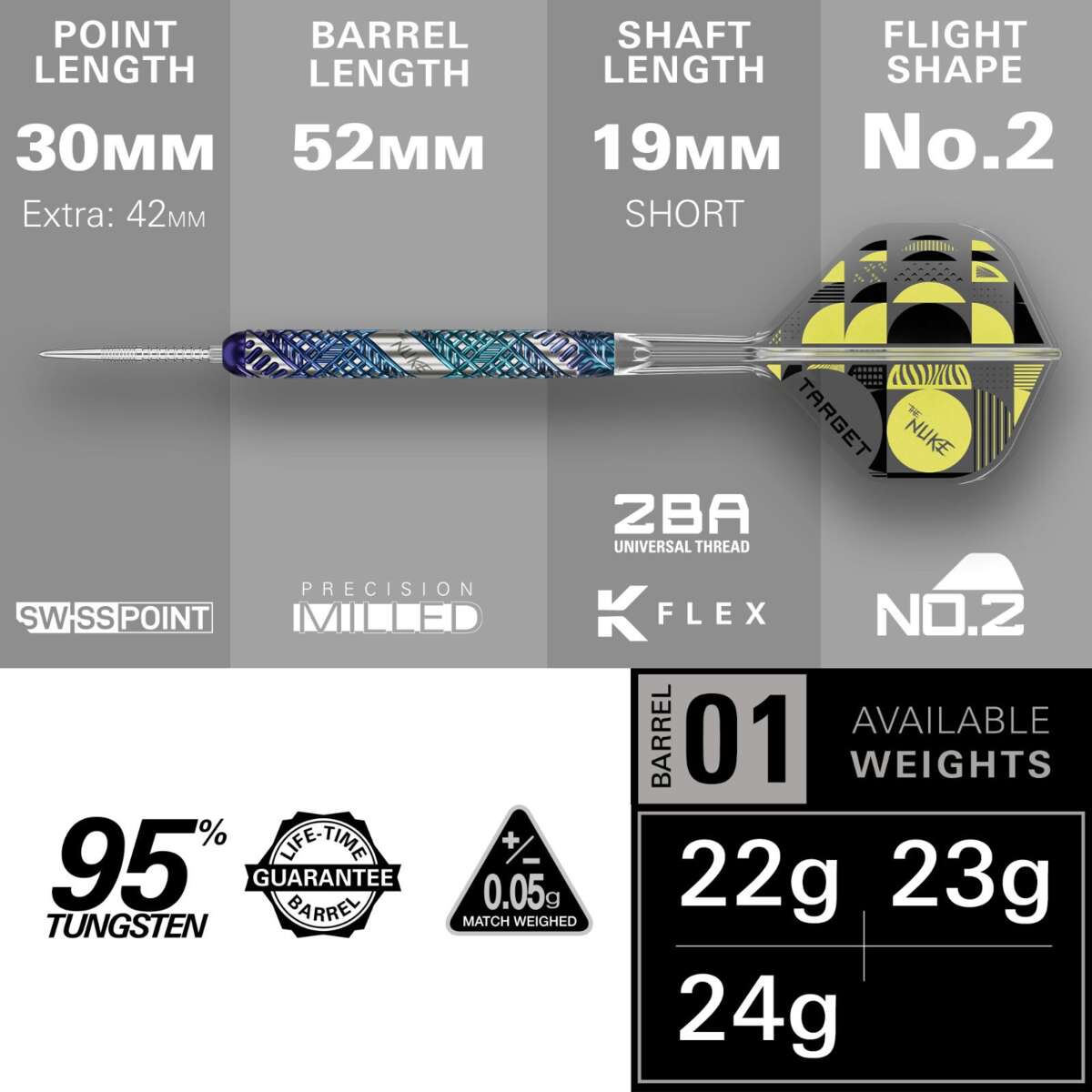 Target Luke Littler Edge 95% dartpiler steel tip 24 g