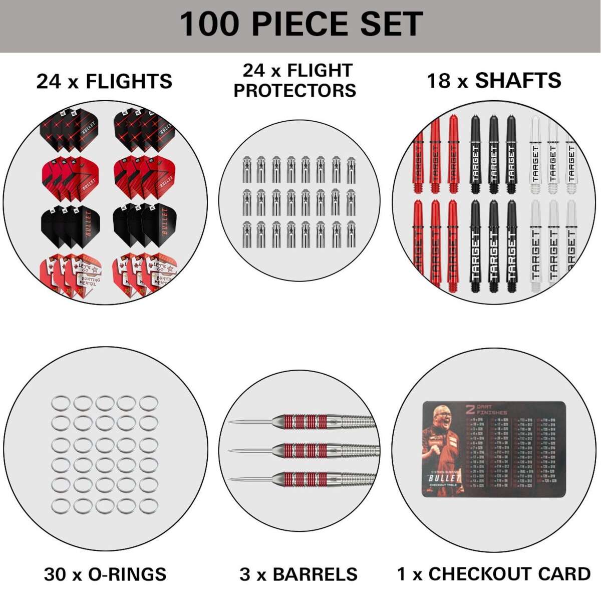 Target Stephen Bunting dartsett 100 deler steel tip 22 g