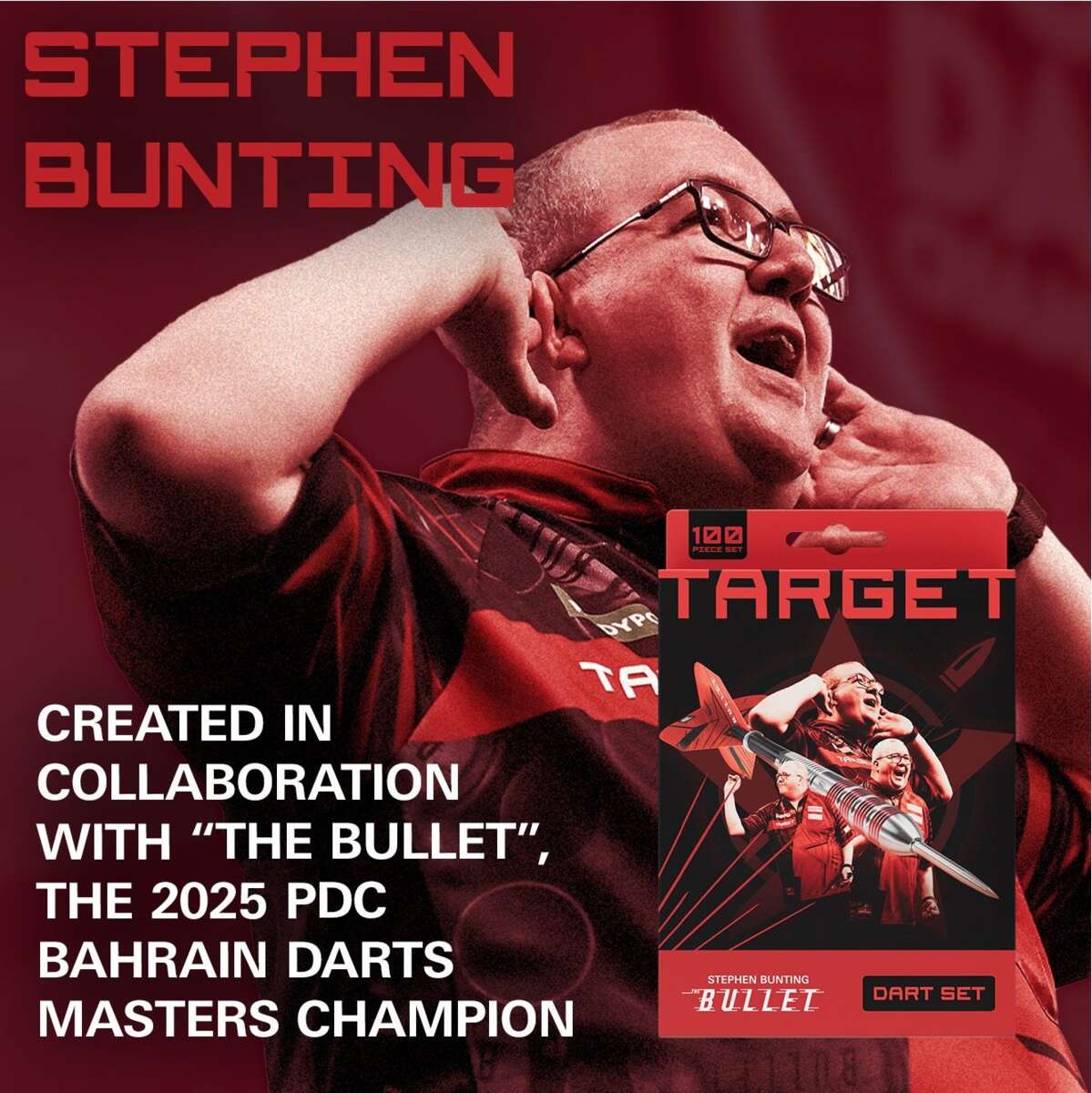 Target Stephen Bunting dartsett 100 deler steel tip 22 g