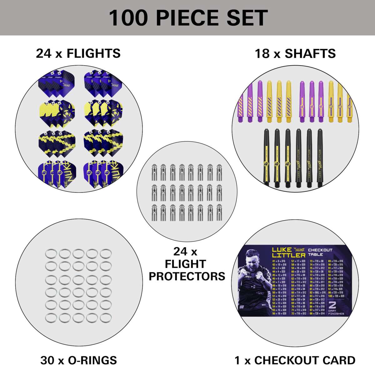 Target Luke Littler dartsett 100 deler steel tip 22 g