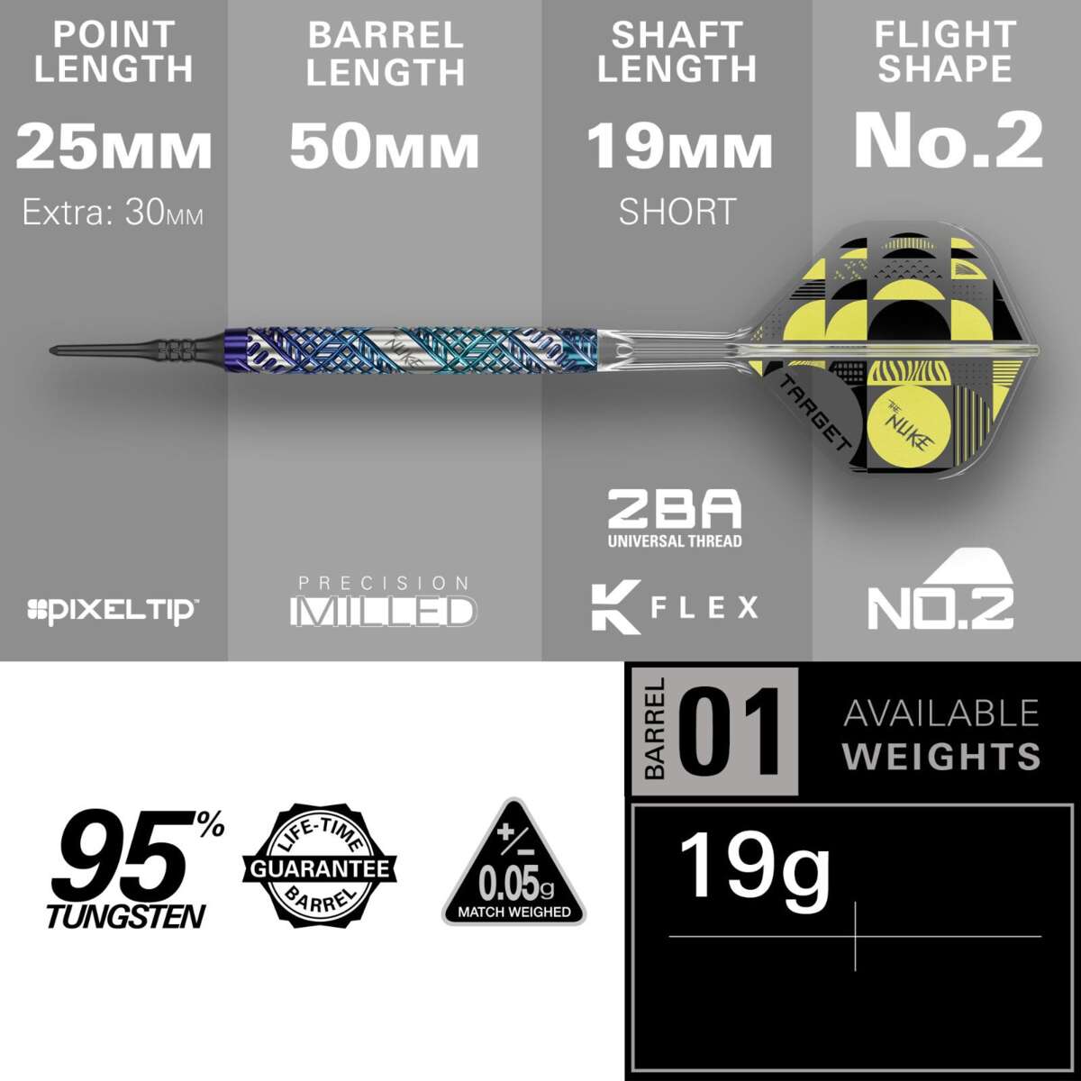 Target Luke Littler Edge 95% dartpiler soft tip 19 g