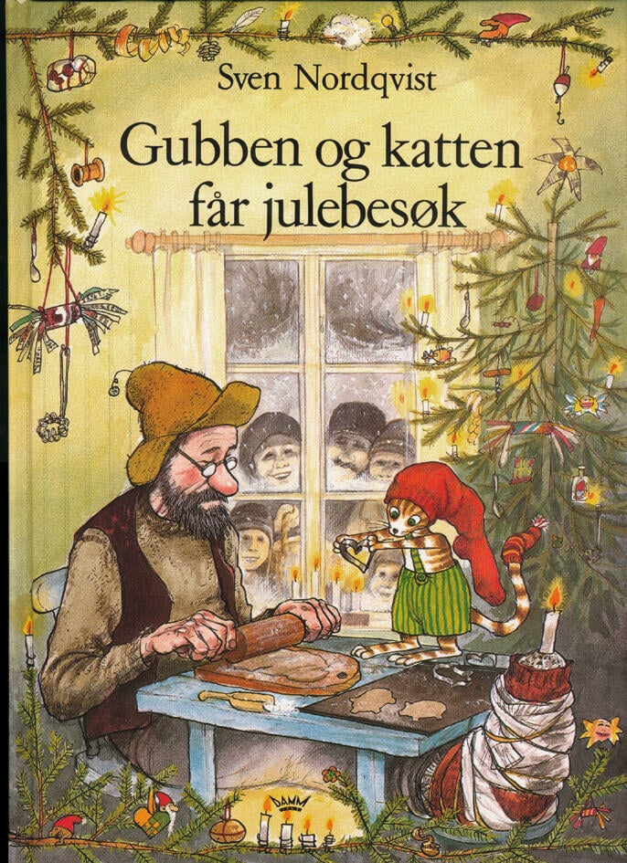 Gubben og katten får julebesøk