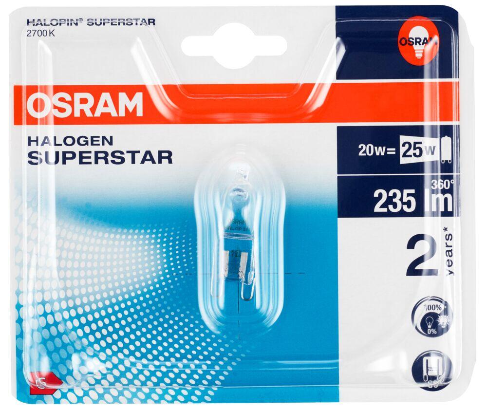 Osram halogenpære- halopin sst eco 20w 240v g9