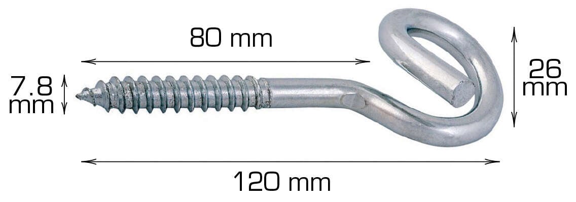 Krok til klessnor - 120mm