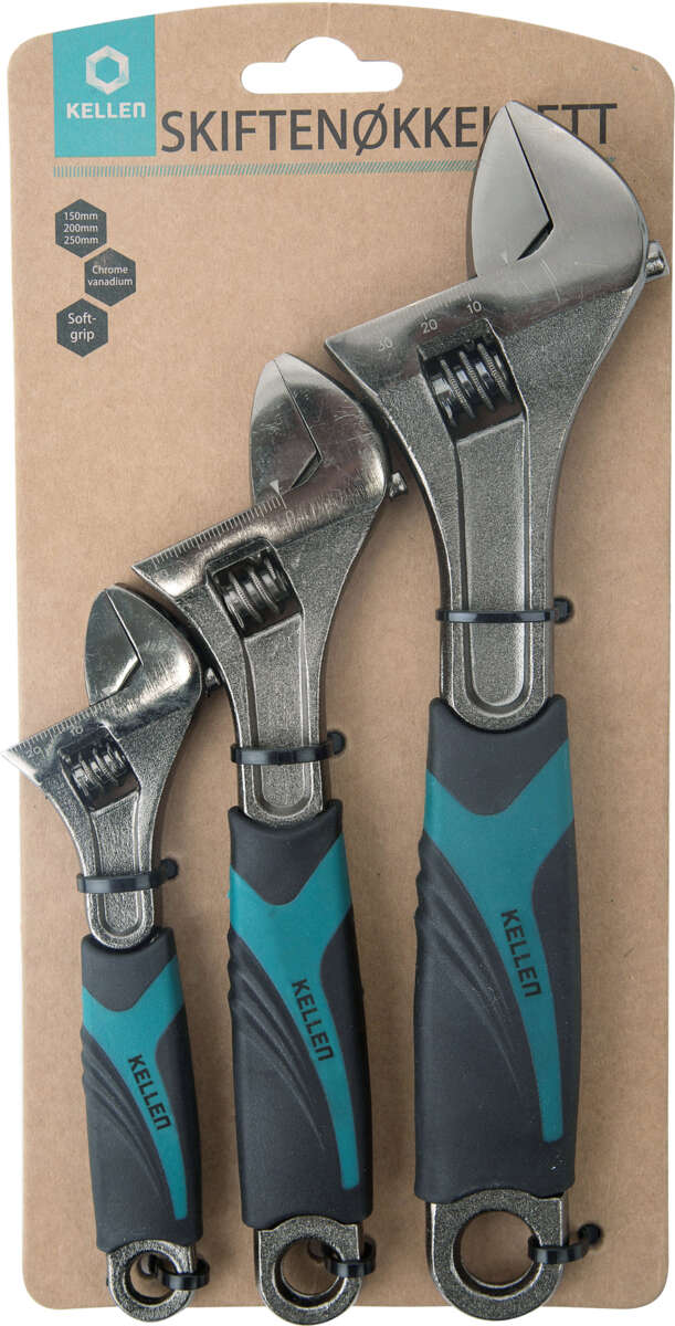 Kellen skiftenøkkelsett 3 deler