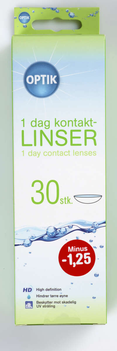 30-pakk hverdagslinser styrke -1,25