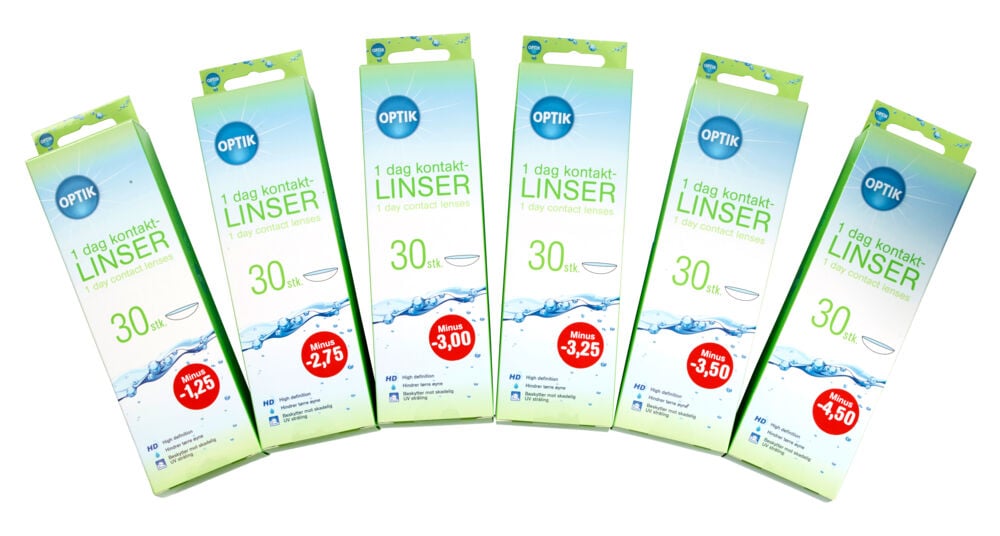 30-pakk hverdagslinser styrke -1,25