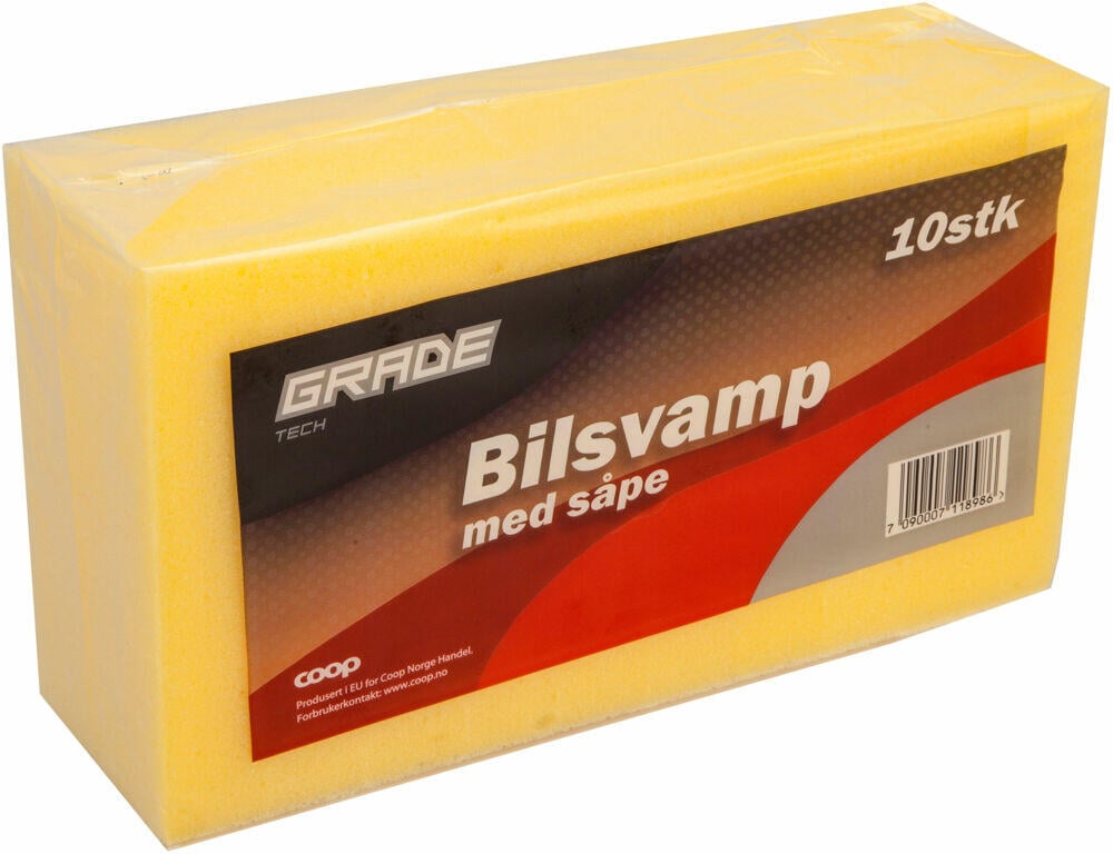 Grade bilsvamp med såpe 10-pk