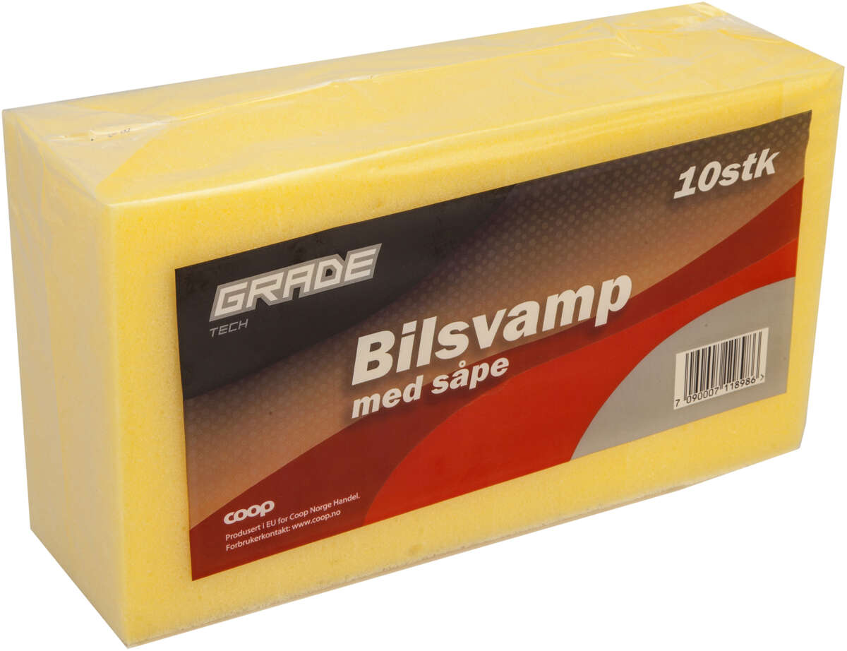 Grade bilsvamp med såpe 10-pk