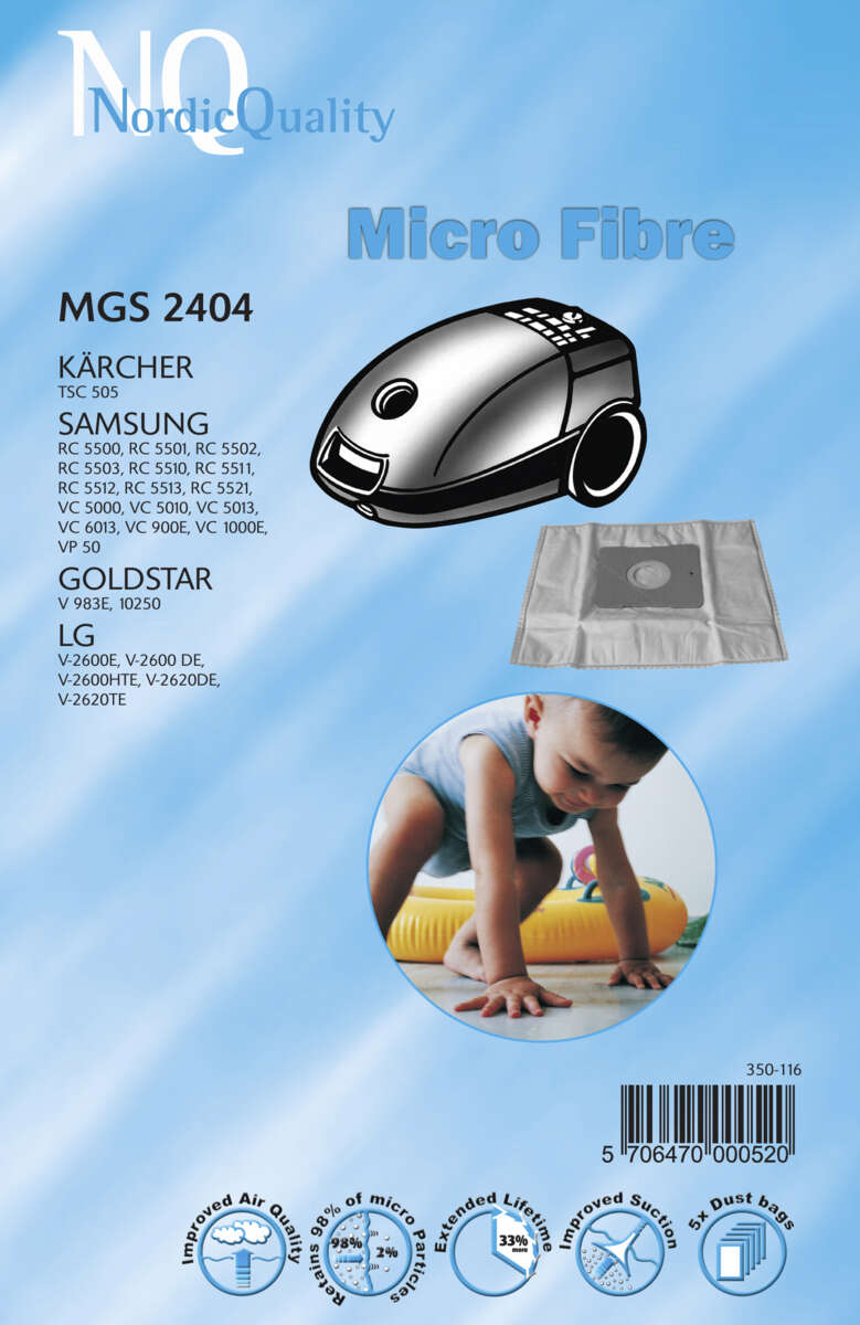 NQ MGS 2404 støvsugerposer