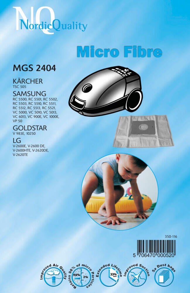 NQ MGS 2404 støvsugerposer