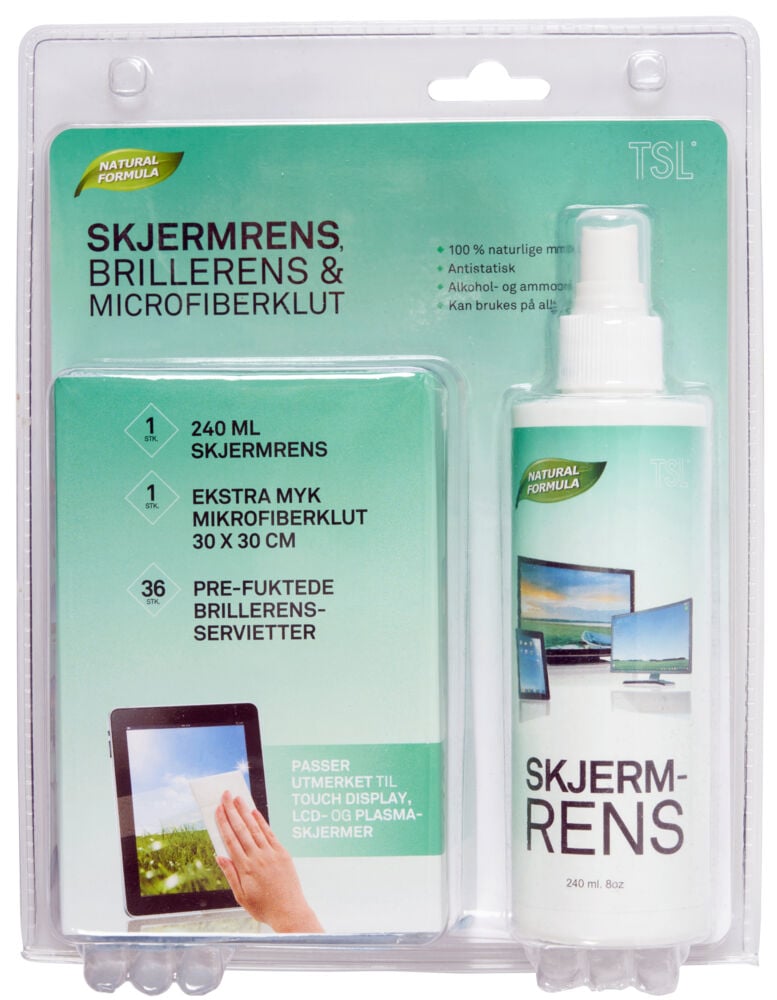 Brillerens/ skjermrens og mikrofiberklut