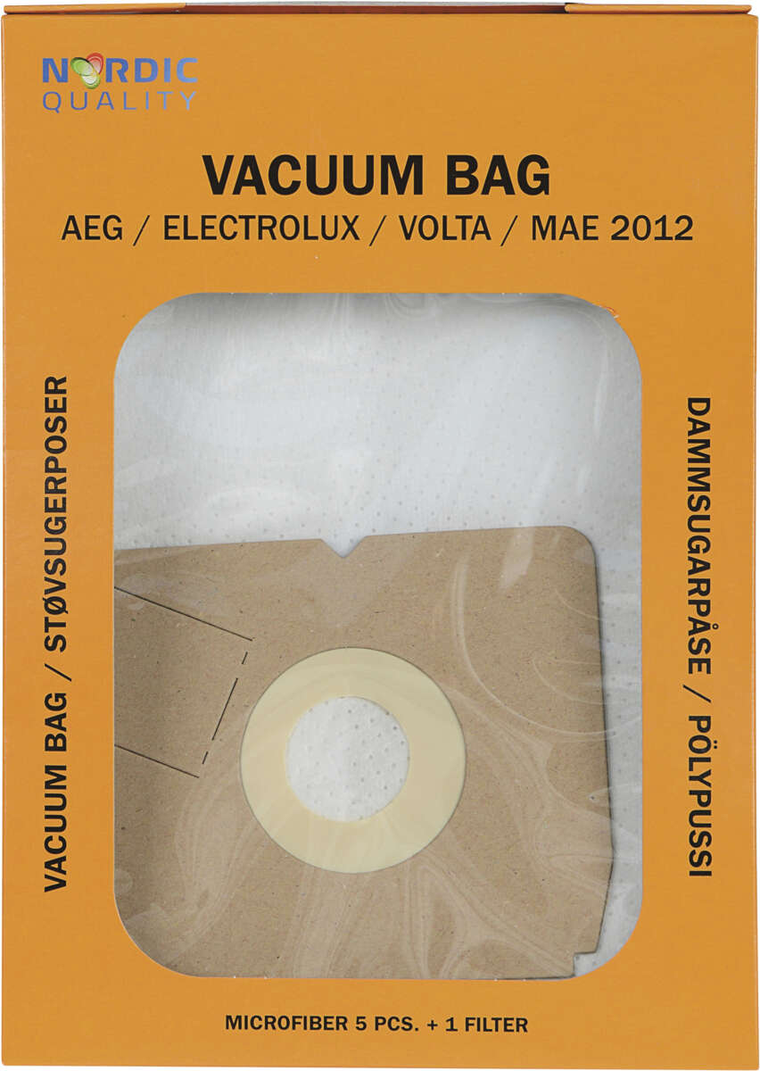 MAE 2012 støvsugerposer 5pk. + 1 filter