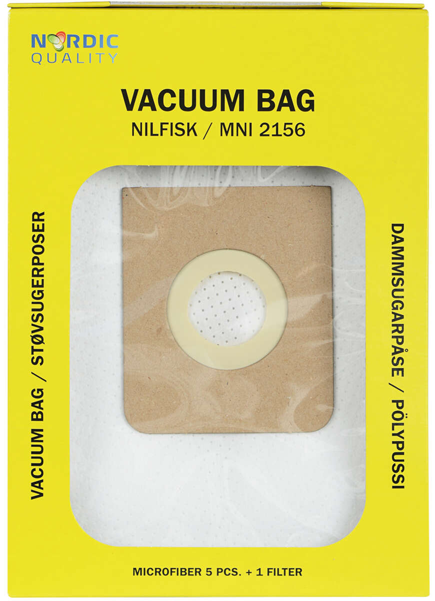 MNI 2156 støvsugerposer 5pk + 1 filter