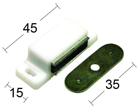 Magnetlås 2029-2 Hvit