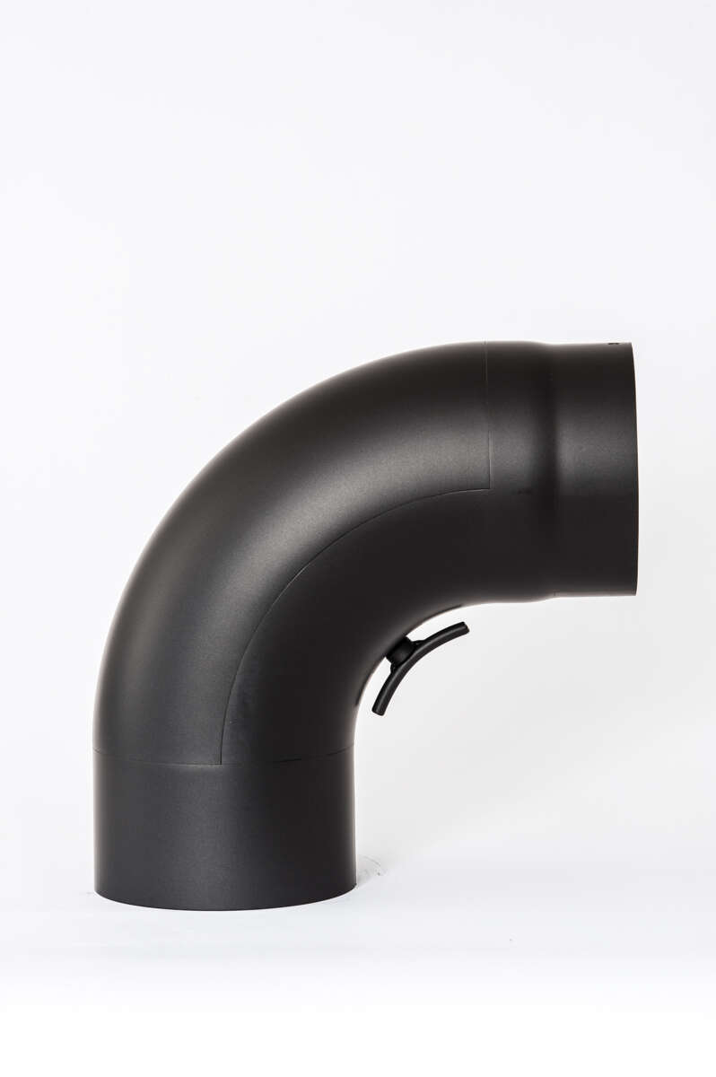 Tolmer røkrør helbøyd m/luke Ø150x90°