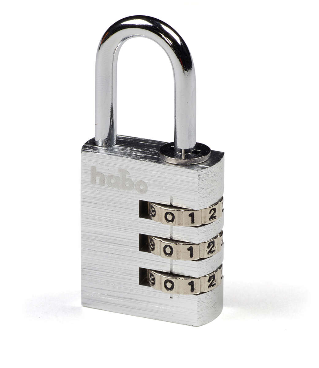 Habo Hengelås med Kode 203-30 Sølv Aluminium