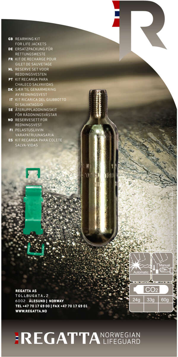 Regatta CO2 sylinder med HR/UM klips