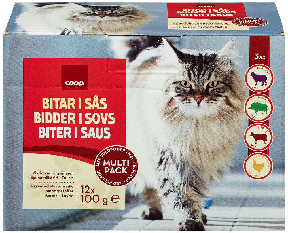 Coop Katt Biter i Saus 12stk x 100g