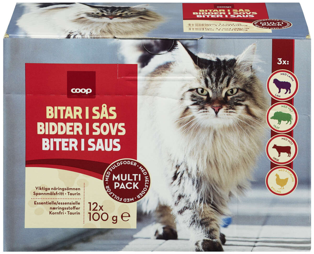 Coop Katt Biter i Saus 12stk x 100g
