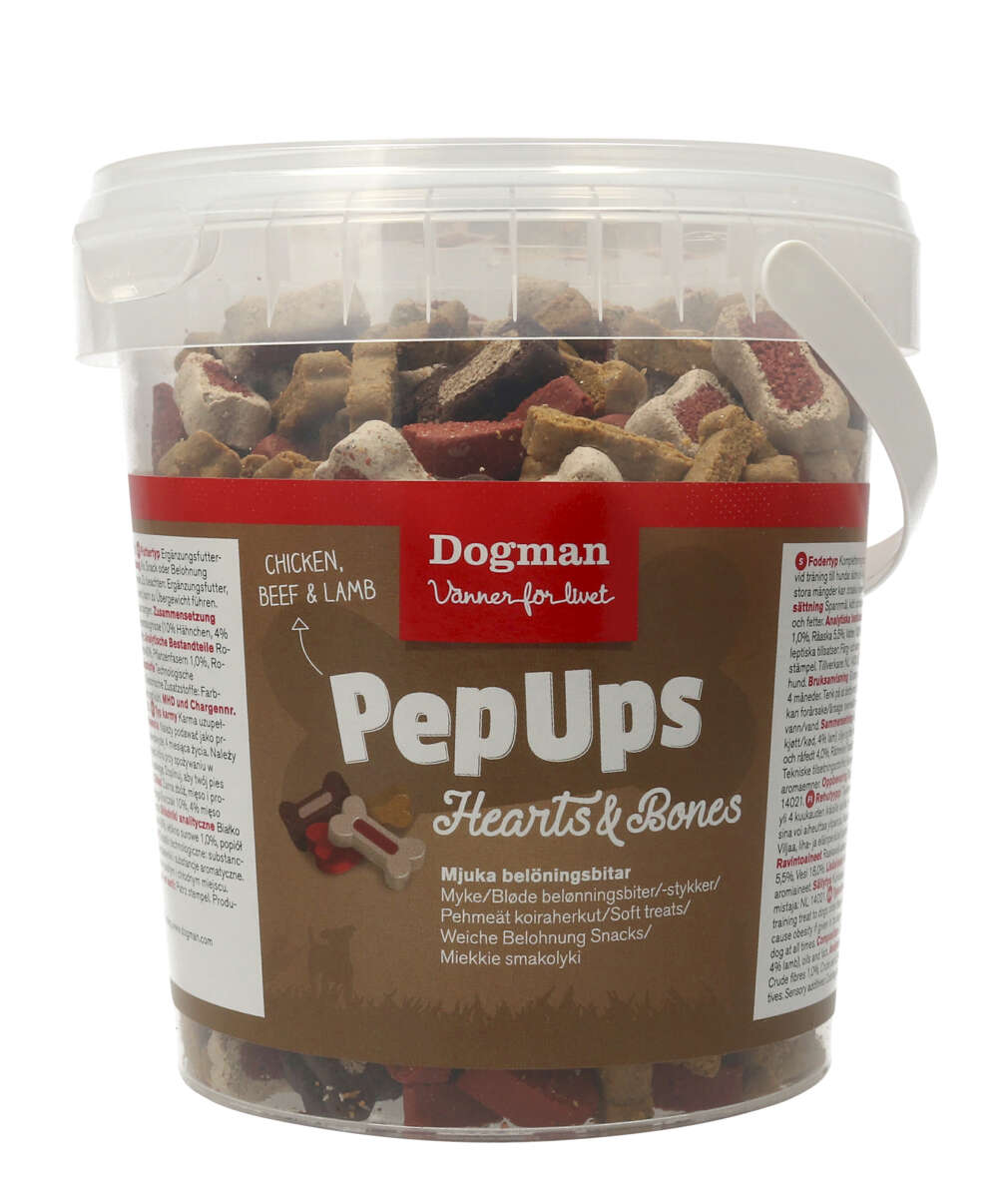 Dogman Pep Ups Hearts & Bones 500g