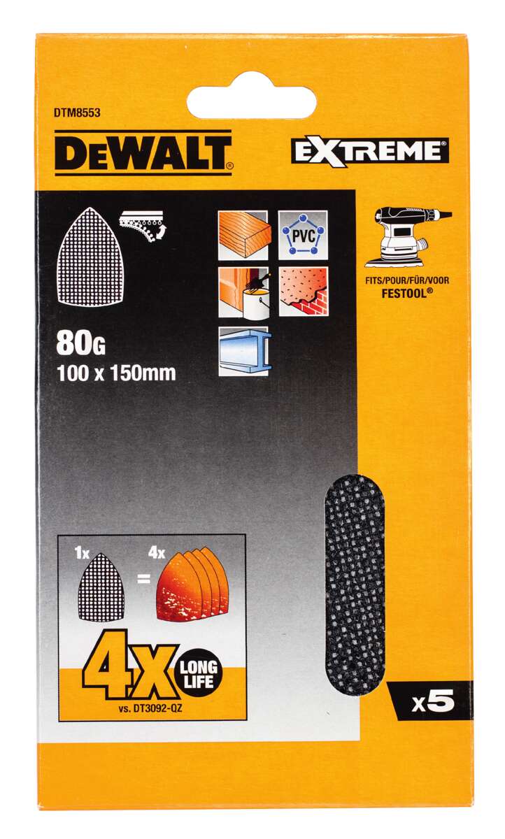 DeWalt DTM8553 slipepapir Mesh 5-pk