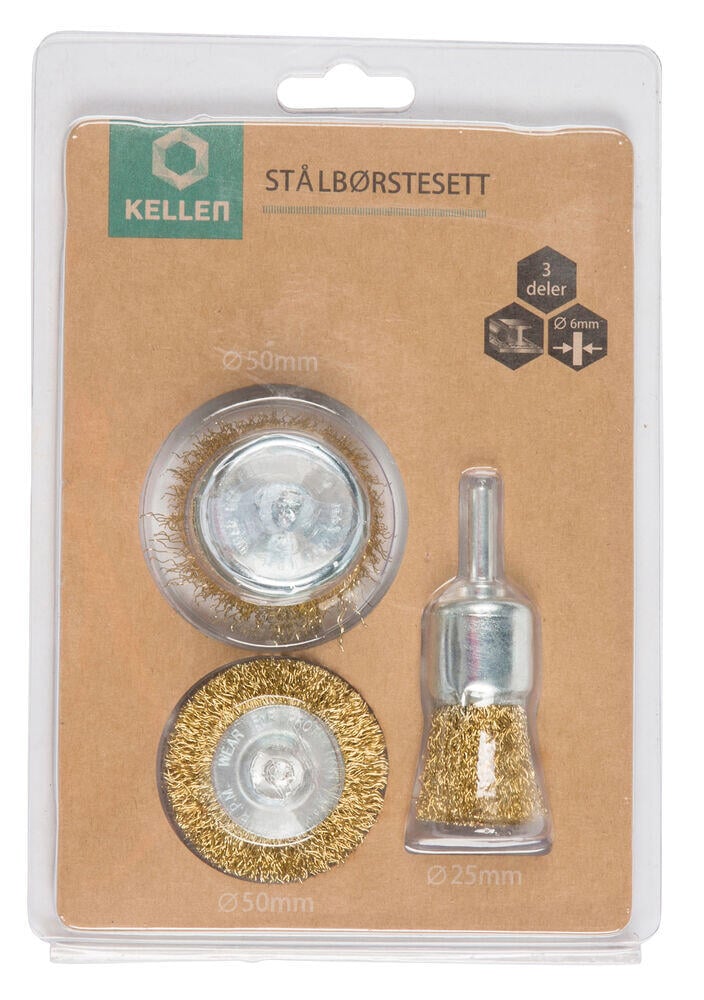 Kellen stålbørstesett