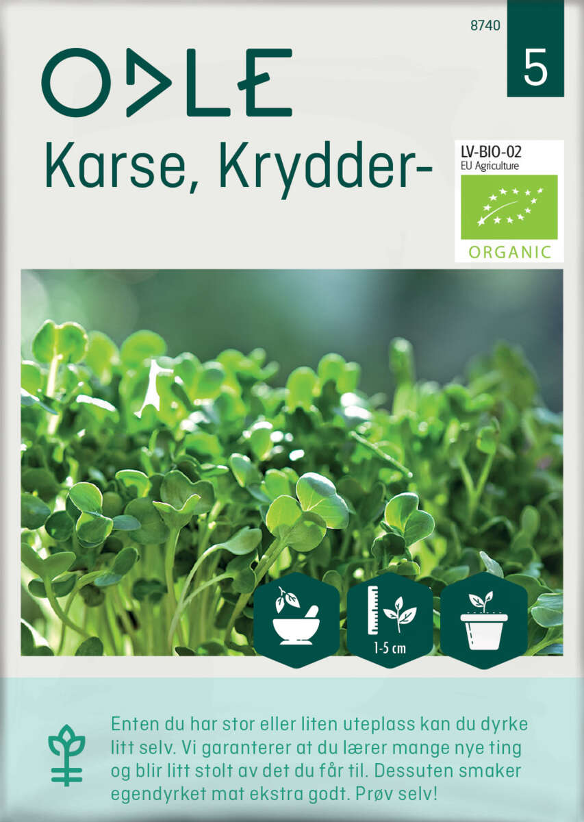 Odle 'Organic' krydder karse frø