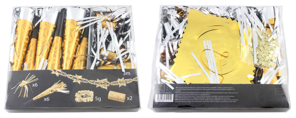 Dekoreringssett nyttårsaften for 6 pers.