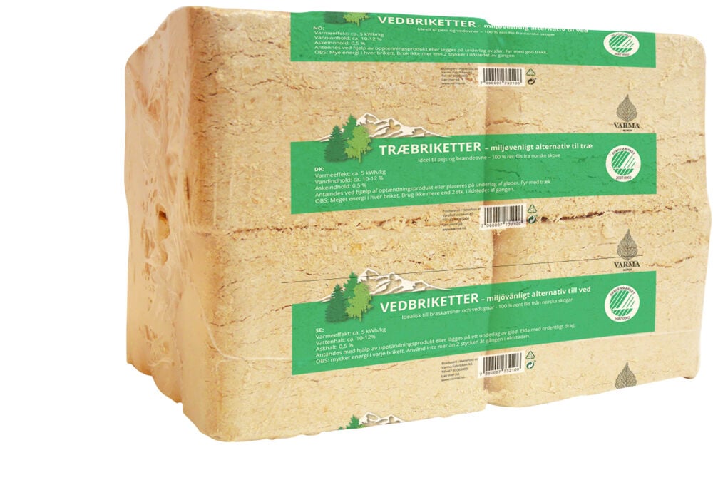 Varma norsk vedbriketter 10 kg 12stk