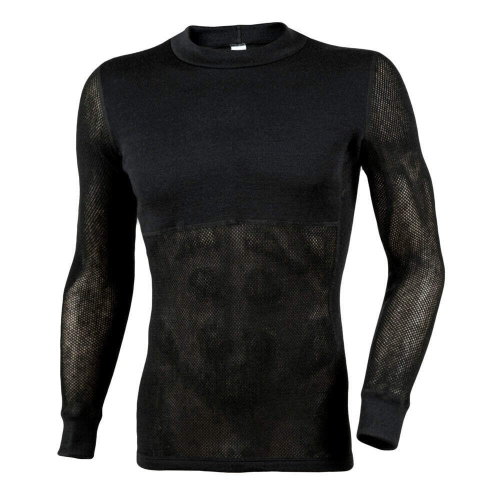 Janus Black Wool Mesh ulltrøye herre