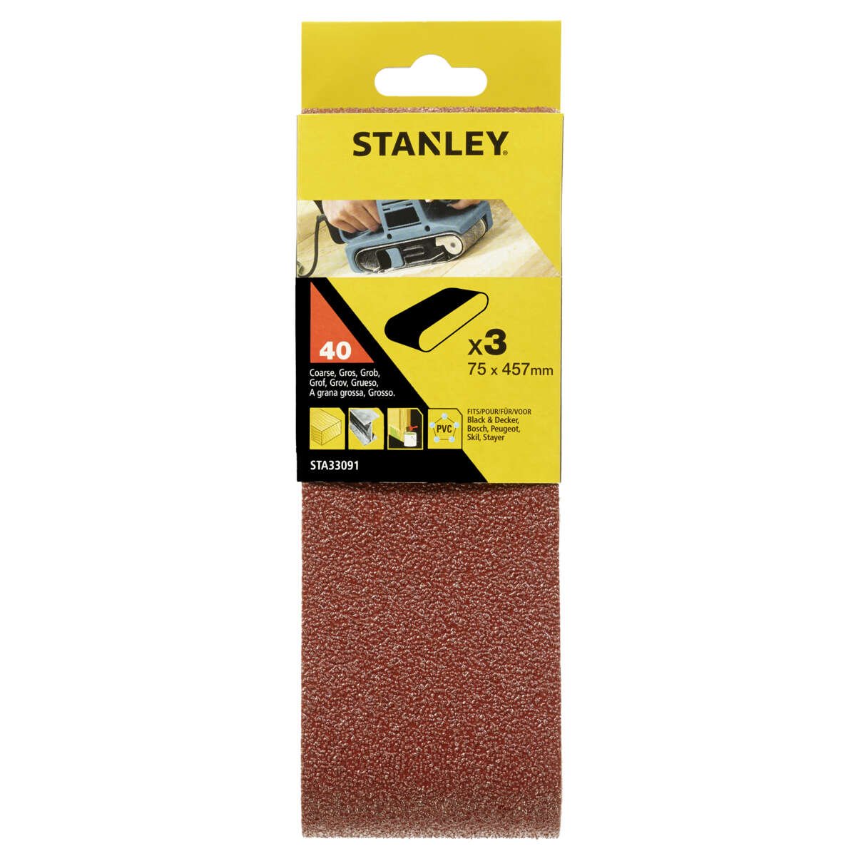 Stanley STA33091 slipebånd 3-pk